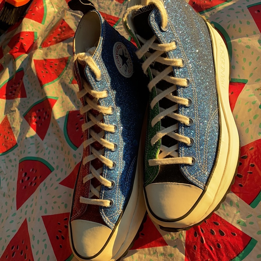 CONVERSE X JW ANDERSON RUN STAR HIKE PLATFORM GLITTER MULTICOLORED - Picture 15 of 16
